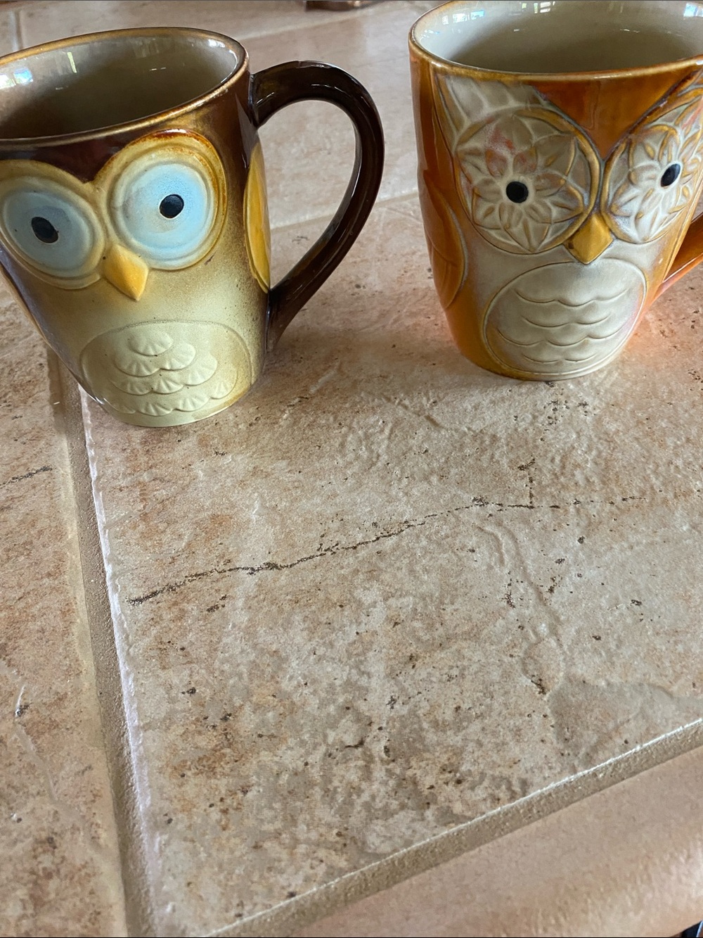 Owl Ceramic Coffee Mug - Yellow Brown - Unbranded